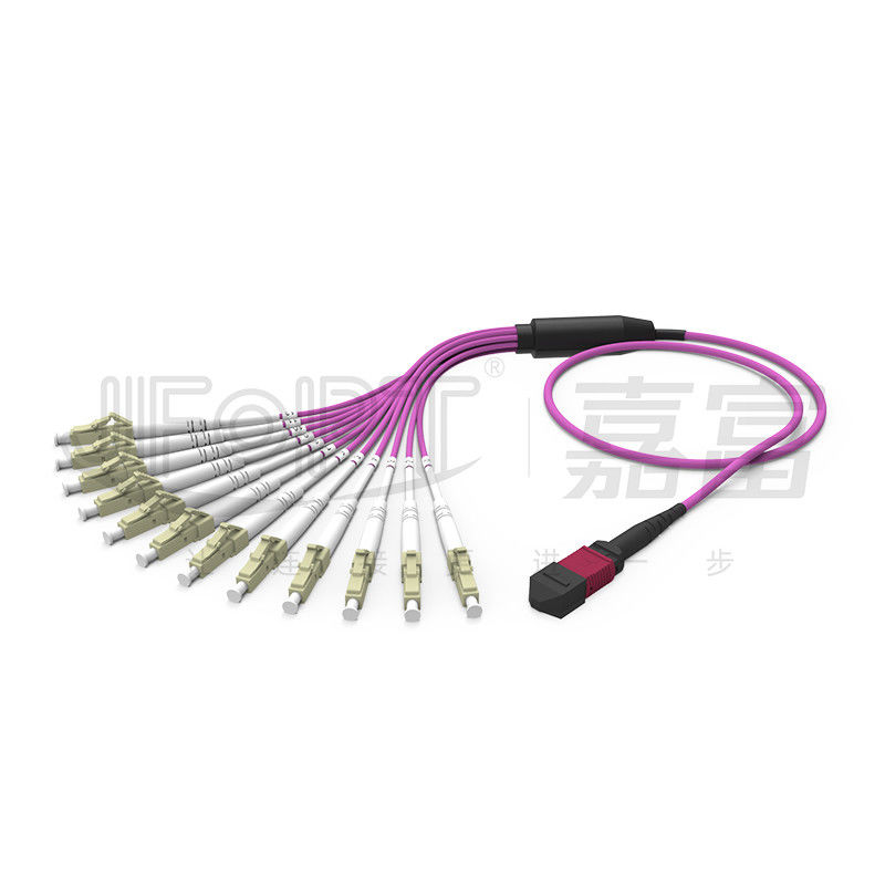 MPO - LC-Koord 2.0mm Fanout LC DX van het Doorbraakflard met de Standaardverlies Metalen kap van Klemmm.