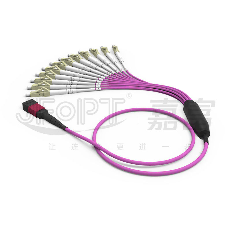 MPO - LC-Koord 2.0mm Fanout LC DX van het Doorbraakflard met de Standaardverlies Metalen kap van Klemmm.
