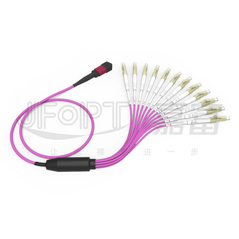 MPO - LC-Koord 2.0mm Fanout LC DX van het Doorbraakflard met de Standaardverlies Metalen kap van Klemmm.