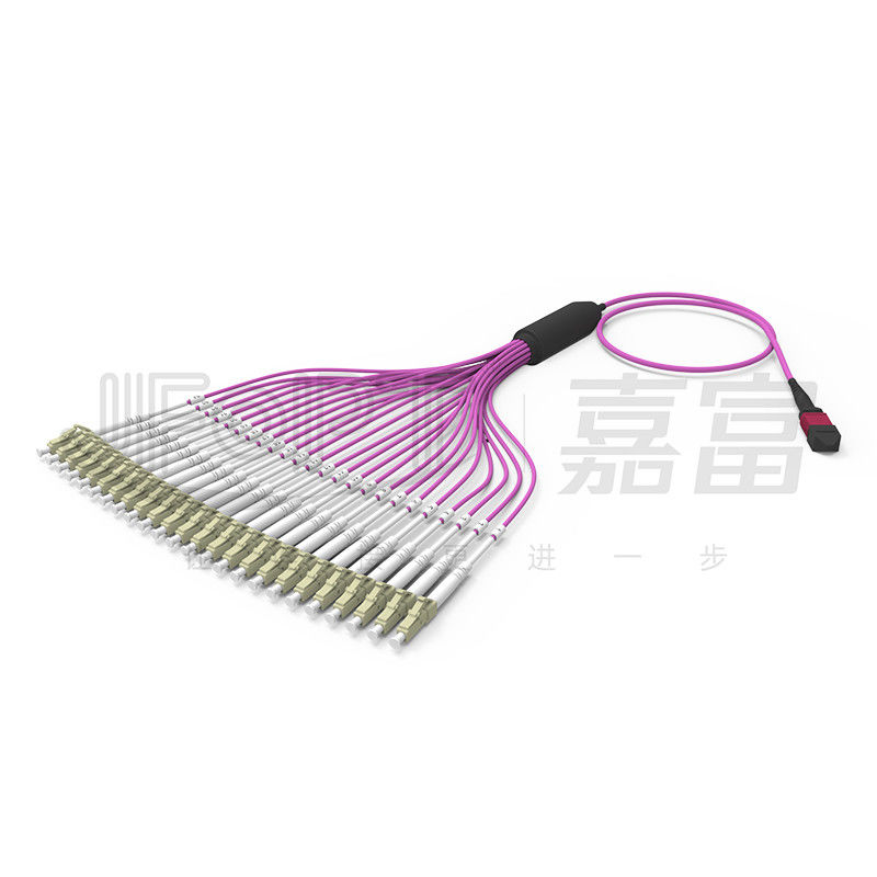 Multimode OM4 24-Core MPO tot LC-vezelkabel LSZH voor datacenters met een hoge dichtheid