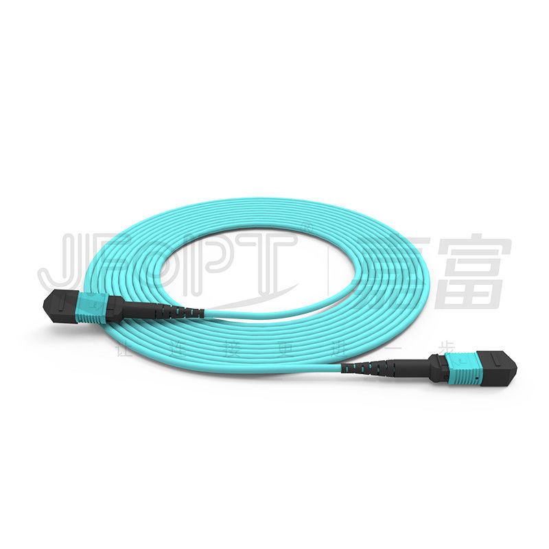 MPO-MPO Trunk Cable Aqua Round Boot Fiber Optic Pigtail Patch Cord voor veelzijdige netwerkoplossingen