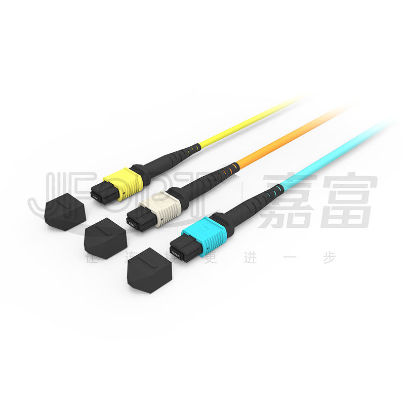MPO-MPO Trunk Cable Aqua Round Boot Fiber Optic Pigtail Patch Cord voor veelzijdige netwerkoplossingen