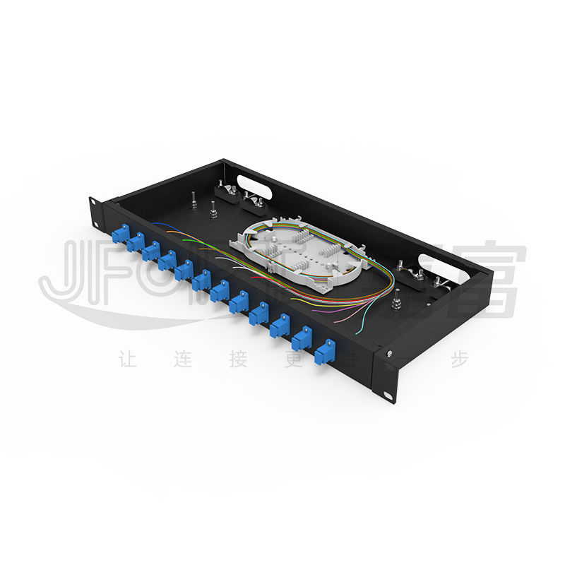 LC/SC/FC/ST Rack Mount Fiber Patch Panel 12/24core met 19 inch Grootte Deurknop Opening