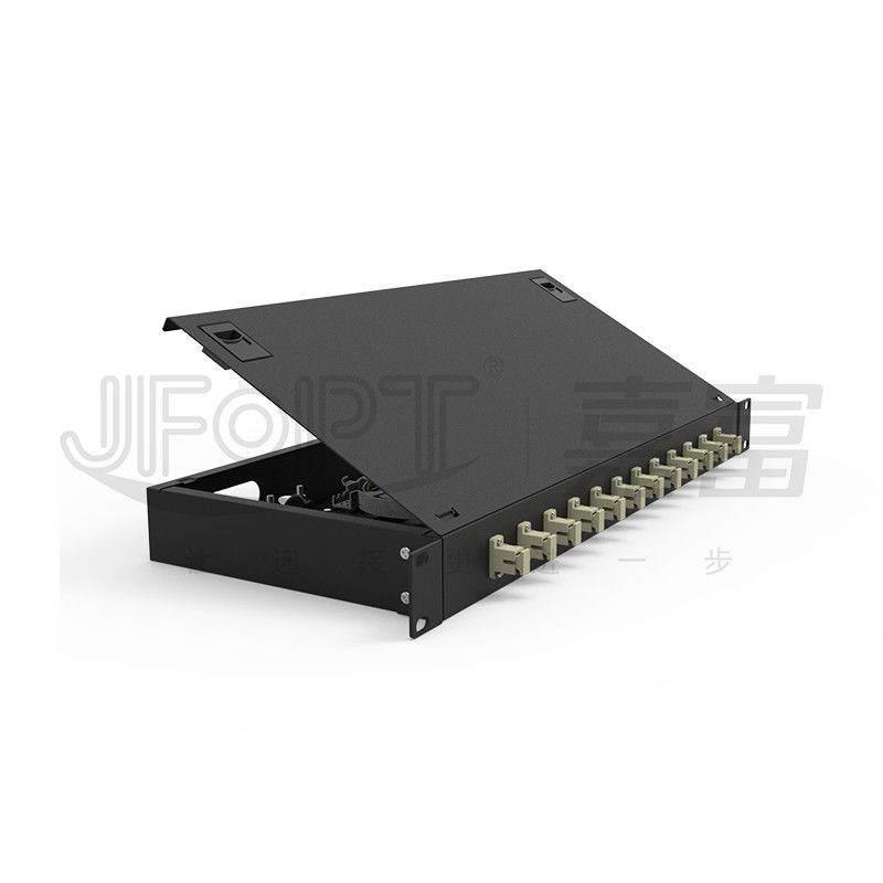 LC/SC/FC/ST Rack Mount Fiber Patch Panel 12/24core met 19 inch Grootte Deurknop Opening