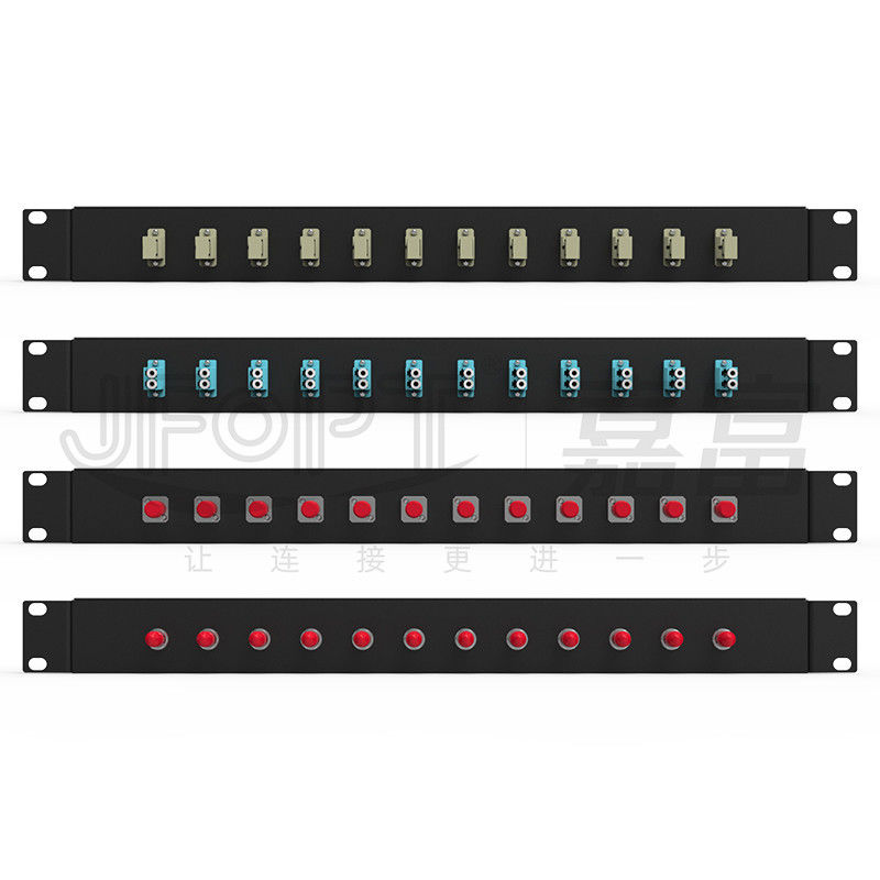 LC/SC/FC/ST Rack Mount Fiber Patch Panel 12/24core met 19 inch Grootte Deurknop Opening