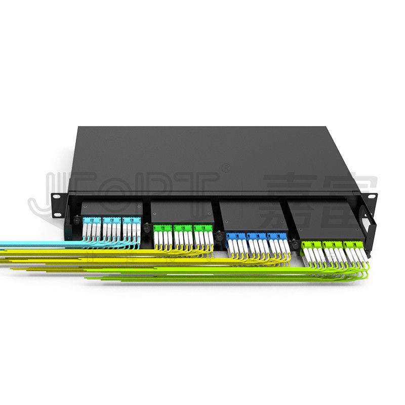 19 inch 1U 96 Core 4 Pieces Module Box MPO Patch Panel ODF met standaard draadvolgorde LC metalen rek gemonteerd