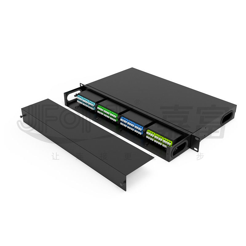 19 inch 1U 96 Core 4 Pieces Module Box MPO Patch Panel ODF met standaard draadvolgorde LC metalen rek gemonteerd