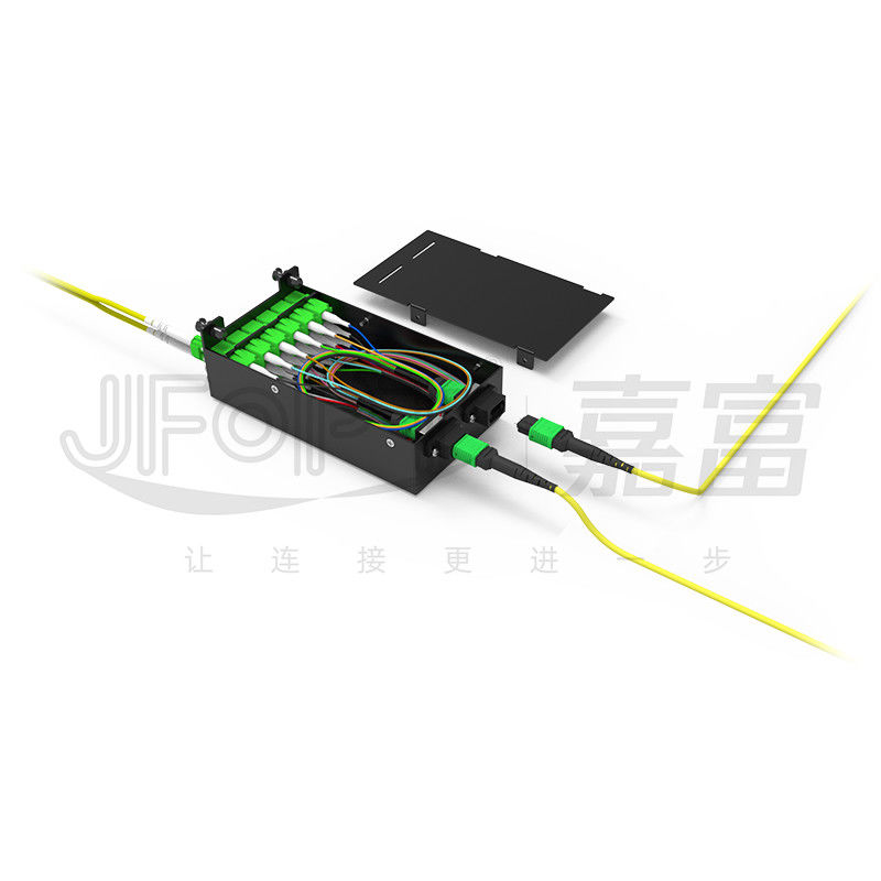Modulair chassis met hoge dichtheid voor LC-quadruple adapter MPO SM SL 144-kern MPO-LC patch panel Fusievrije modulebox